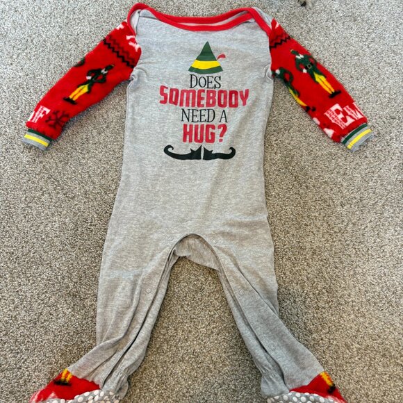 ELF Christmas Pj Baby Toddler Footie One piece 12-18 months - Picture 2 of 7
